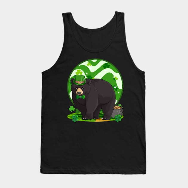 Black Bear St Patricks Day Leprechaun Tank Top by Noseking